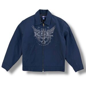Vintage Y2K Dickies Killswitch Engage Jacket Navy Blue Size Small Metal Band